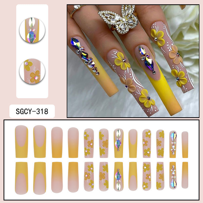 Long Elegant Nail Tips for Summer, Wearable Pads