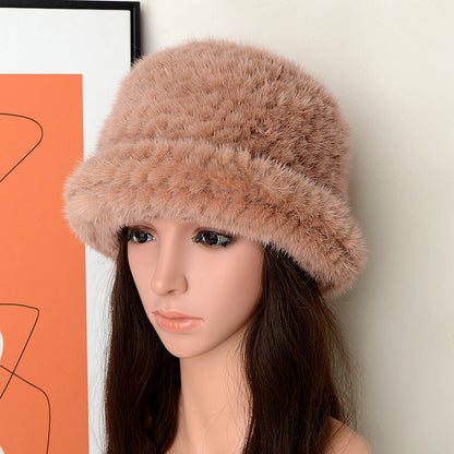 Elegant Mink Fur Beret - Winter Fashion Accessory