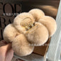 Luxury Real Rabbit Fur Large Hair Claw - Stylish Clip