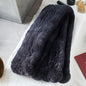 Long Hand-Knitted Real Rabbit Fur Winter Scarf