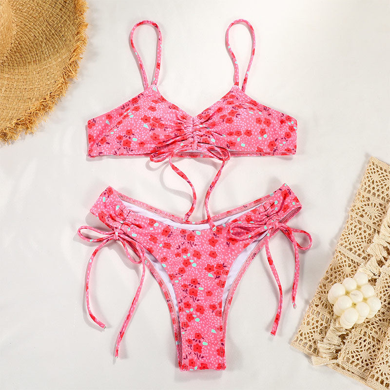 Sultry Halter Print Bikini Swimwear