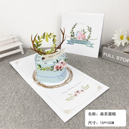 Ins - style 3D Birthday Greeting Card