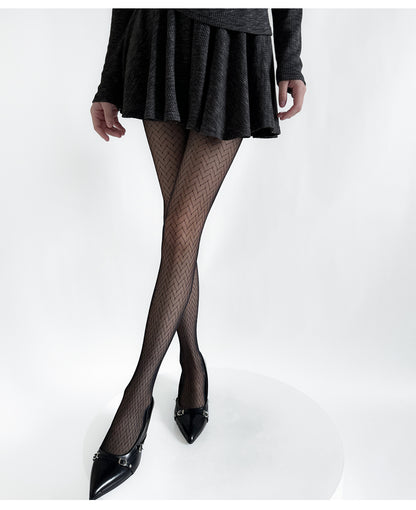 Sexy Twill Wavy High Elastic and Thin Anti-stripping Leggings Pantyhose