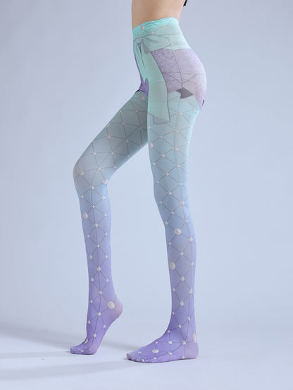 Purple Gradual Change Lolita Stockings Mesh Pantyhose