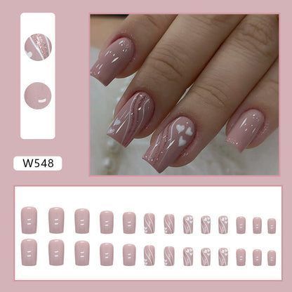 Spring Pink Butterfly Nail Tips for Romantic Style