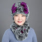 Winter Real Rabbit Fur Hat & Scarf Set - Warm & Stylish