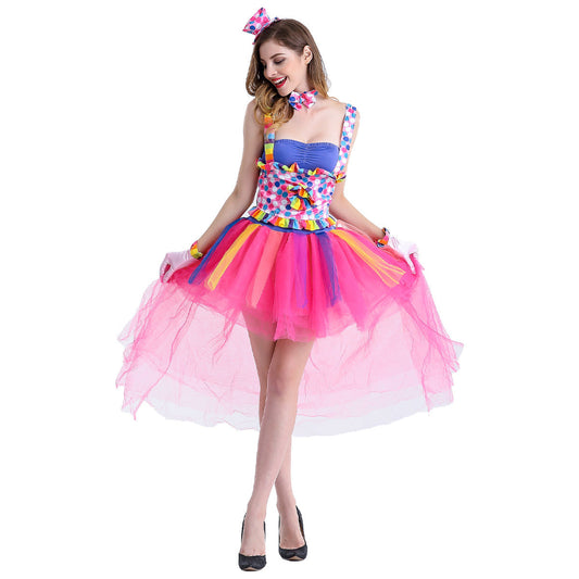 New Fashion Halloween Cosplay Pretty Clown Costume