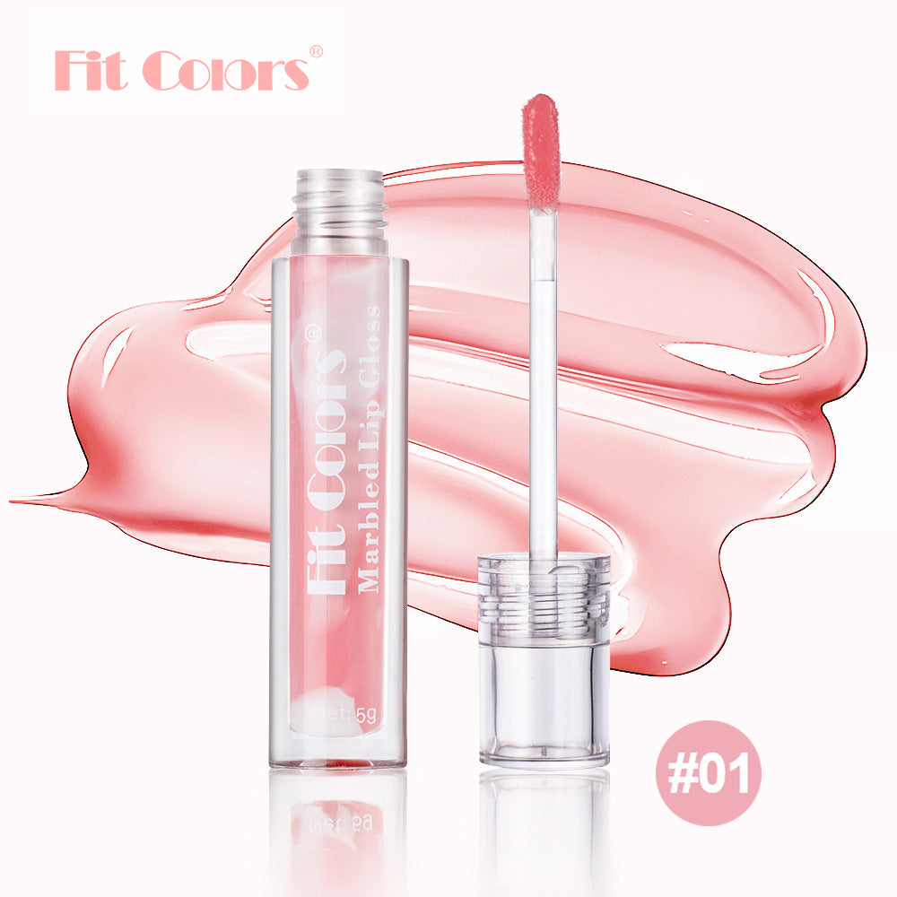 New Fashion Marble Effect Shiny Lip Gloss for Hydrating and Nourishing-Homeunderwear