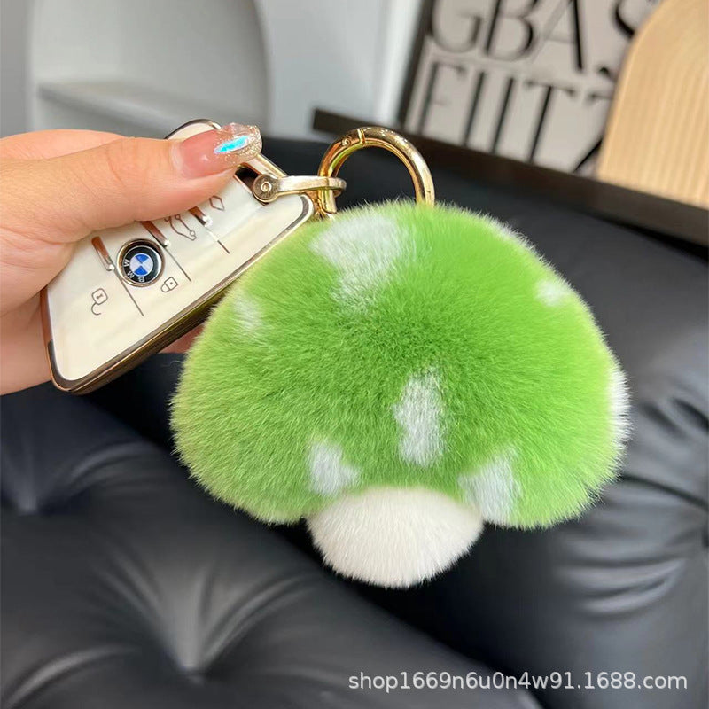 Cute Otter Fur Mushroom Keychain Plush Toy Gift