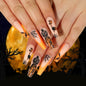 Fashion Orange French Glitter Halloween Nail Stickers