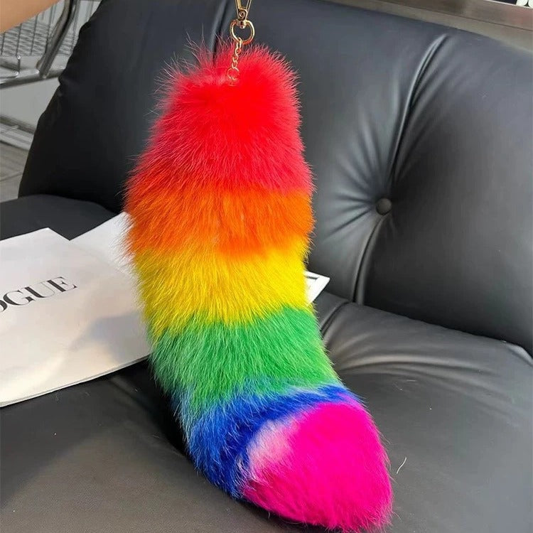 Cute Fox Tail Keychain - Furry Car Accessory