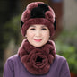 Winter Real Rabbit Fur Hat & Scarf Set - Warm & Stylish