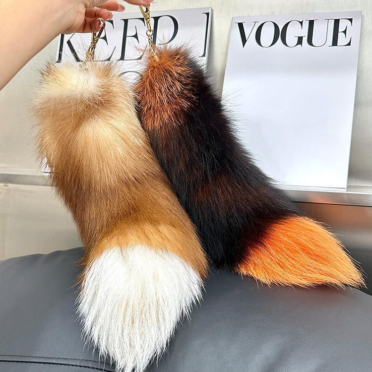 Cute Fox Tail Keychain - Furry Car Accessory