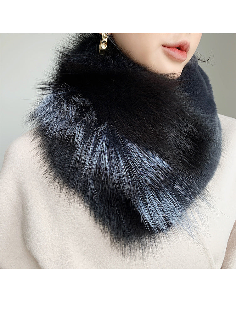 Real Rabbit Fur Collar Scarf - Winter Luxury