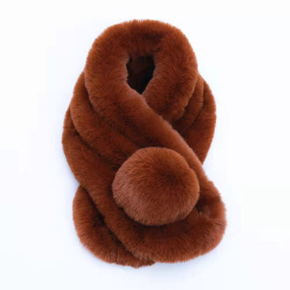 Warm Faux Fur Winter Scarf - Triple-Layer Cozy Wrap