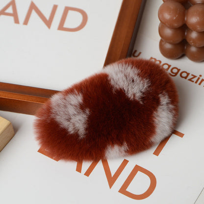 Cute Faux Fur Hair Clip - Korean Trendy Accessory