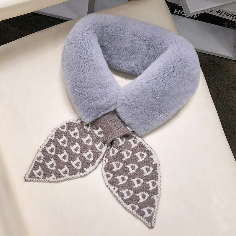 Cute Real Rabbit Fur Scarf for Winter