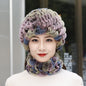 Warm Real Rabbit Fur Winter Hat for Seniors