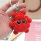 Cute Real Rabbit Fur Coal Ball Charm - Trendy Keychain