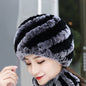 Winter Knit Real Rabbit Fur Hat - Warm & Stylish