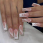 Wholesale French Glitter White-Edge Nail Art Tips, Detachable Nails-Homeunderwear