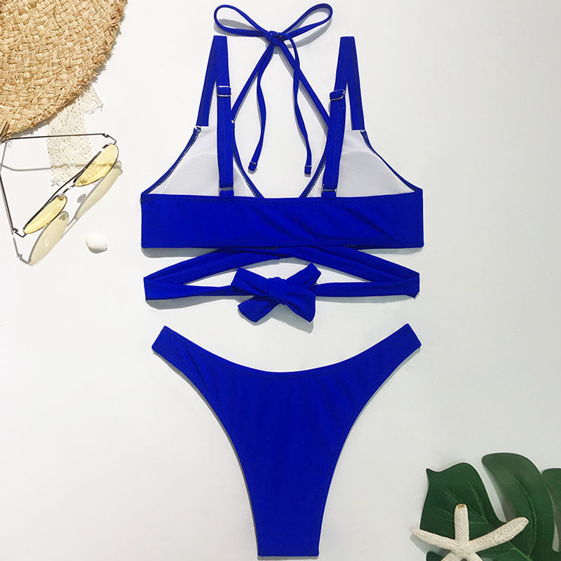 2025 New Sexy Solid Color Bikini Women's Swimsuit