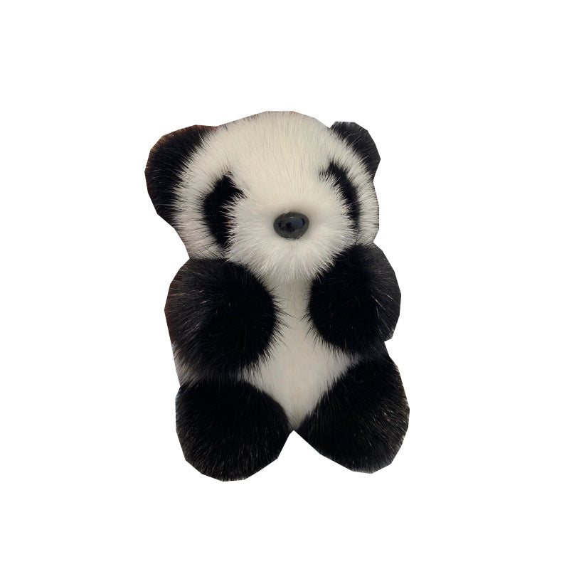 Cute Faux Mink Panda Keychain Plush Toy Accessory