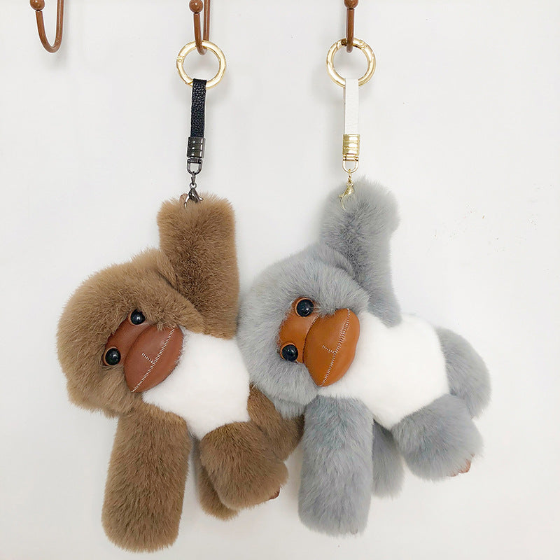 Cute Otter Fur Monkey Charm Keychain & Bag Decor