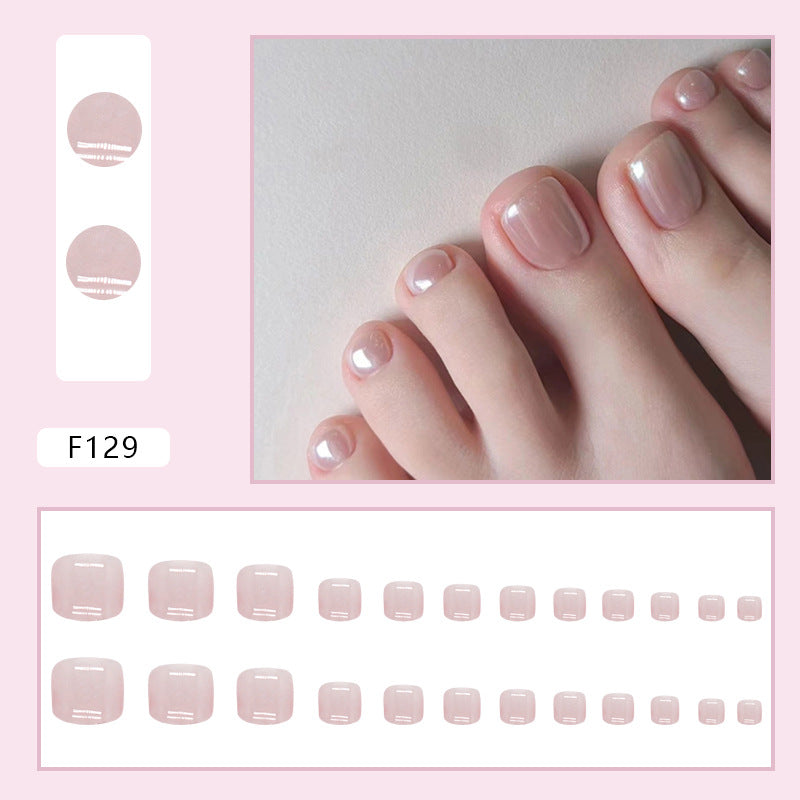 Adorable Pink Toe Nails, Aurora Finish for Feet