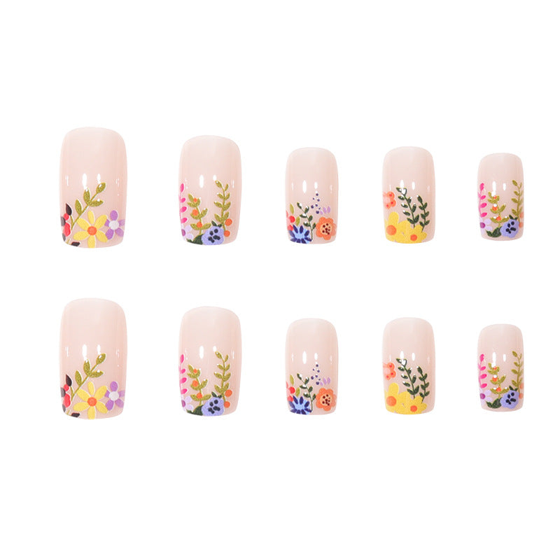 Summer Flower Fall Nails: Digital Printed Removable Nail Tips