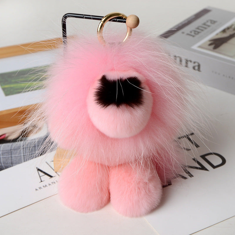 Cute Faux Fur Lion Charm - Keychain & Bag Accessory