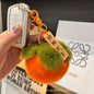 Lucky Persimmon Keychain - 7cm Real Rex Rabbit Fur