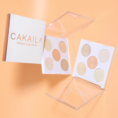 5-Color Baked Highlighter & Contour Palette-Homeunderwear