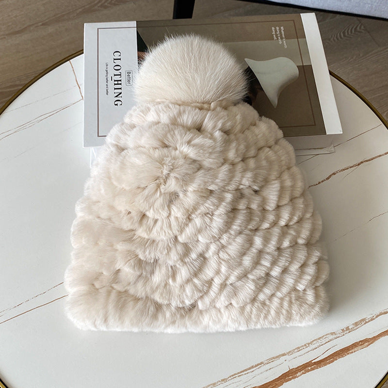 Winter Real Rabbit Fur Ear Flap Hat - Stylish & Warm