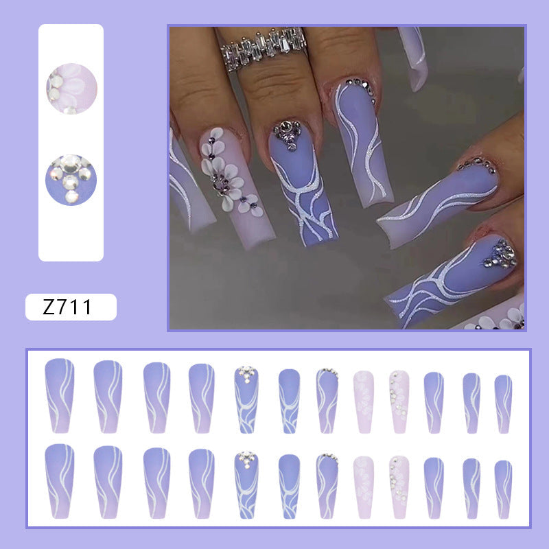 Soft Lavender Long Ballet Nail Stickers