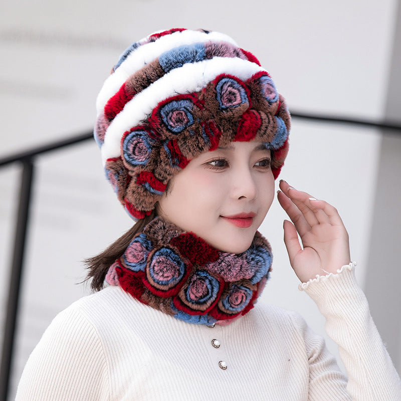 Stylish Real Rabbit Fur Ear Flap Hat - Warm Winter Accessory