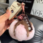 Cute Faux Fur Cotton Keychain - Plush Ball Charm"