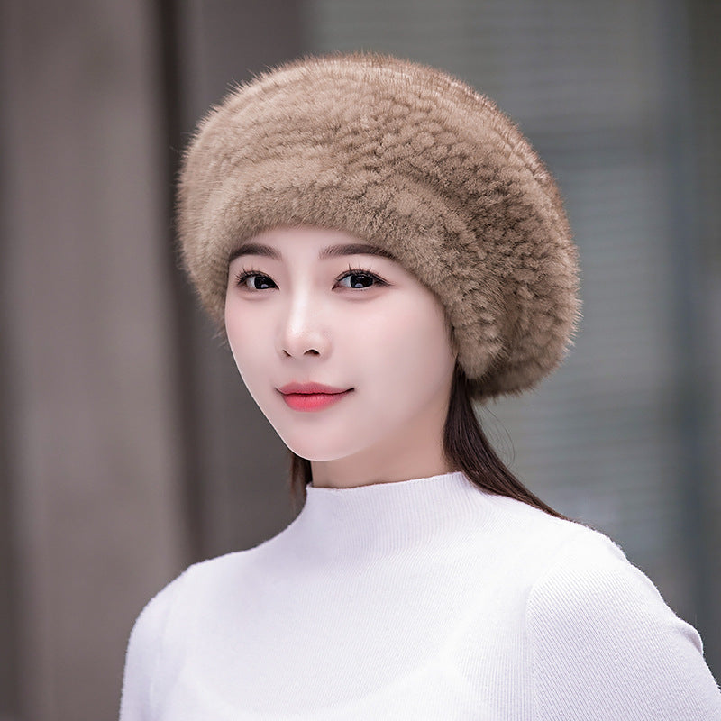 Winter Cute Rabbit Fur Cap with Cat Ears