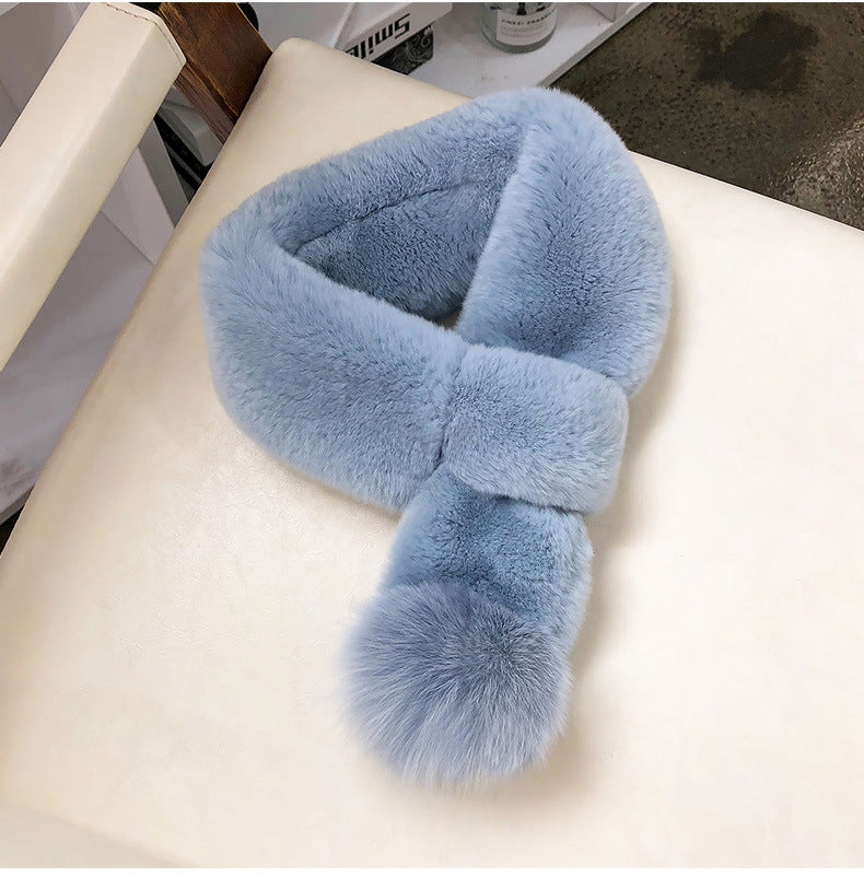 Real Rabbit Fur Velvet-Touch Winter Scarf - Warm & Stylish