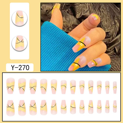 Y6 Ins Trendy Fall Nails: Almond Flashy Nail Tips