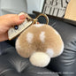 Cute Otter Fur Mushroom Keychain Plush Toy Gift