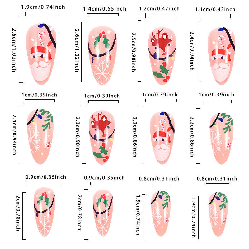 New FashionChristmas Santa and Reindeer Nail Tips