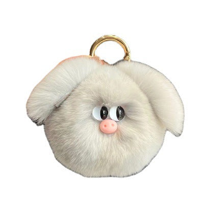 Cute Rabbit Fur Pig Keychain Plush Toy