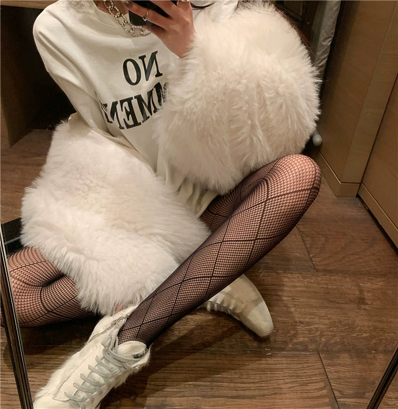 Sexy Black Rhombus Mesh Fishnet Stockings Pantyhose