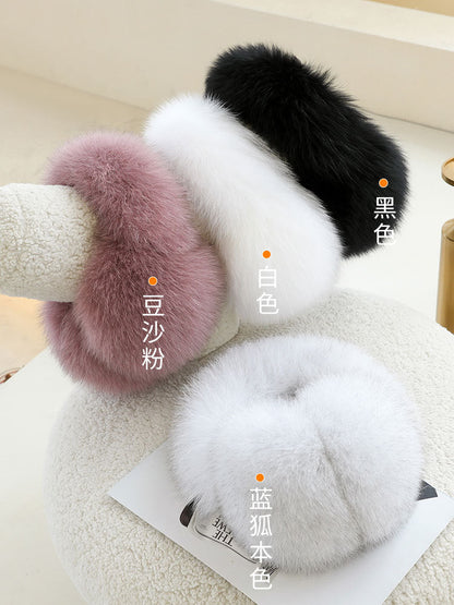 Luxury Real Fox Fur Ear Muffs - Warm Winter Accessory