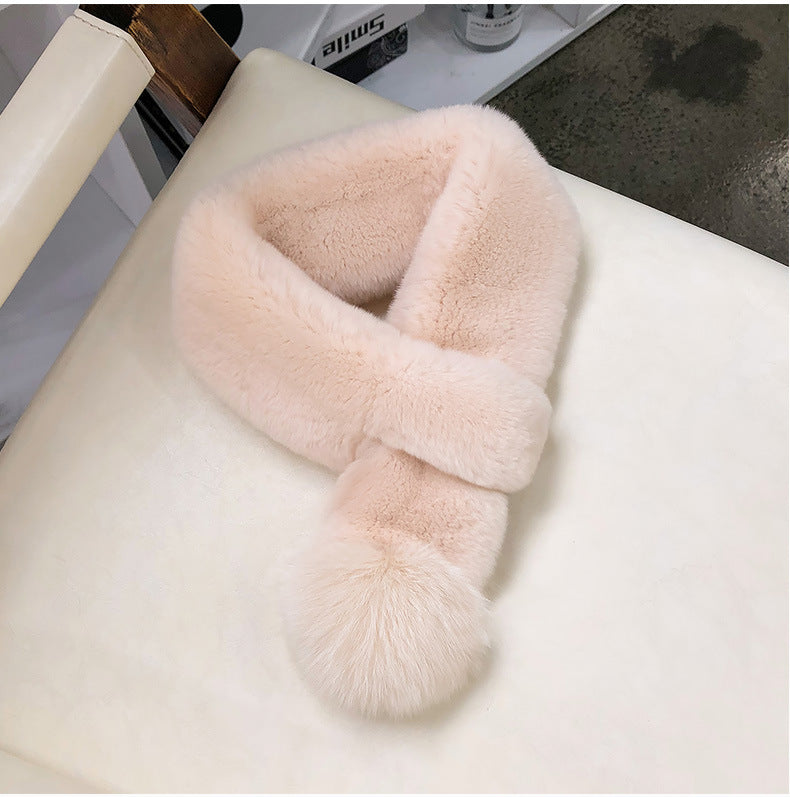 Real Rabbit Fur Velvet-Touch Winter Scarf - Warm & Stylish