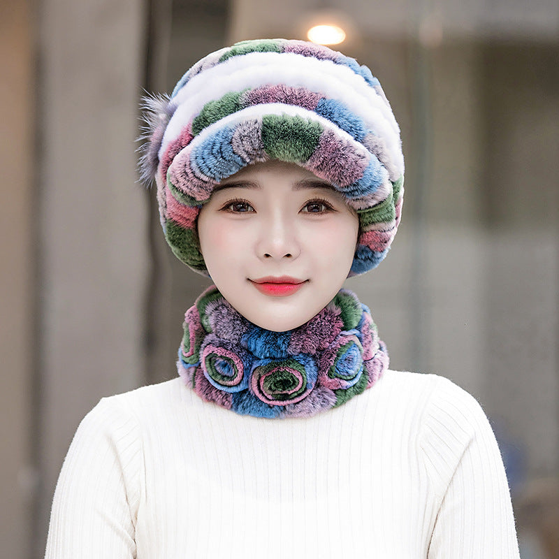 Warm Real Rabbit Fur Cap - Stylish Winter Hat