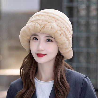 Winter Real Rabbit Fur Beanie - Cozy & Stylish