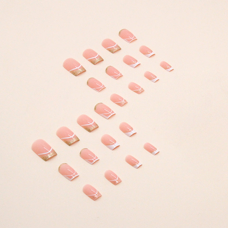 Pink and White Detachable Desire Nails, Ready-Made