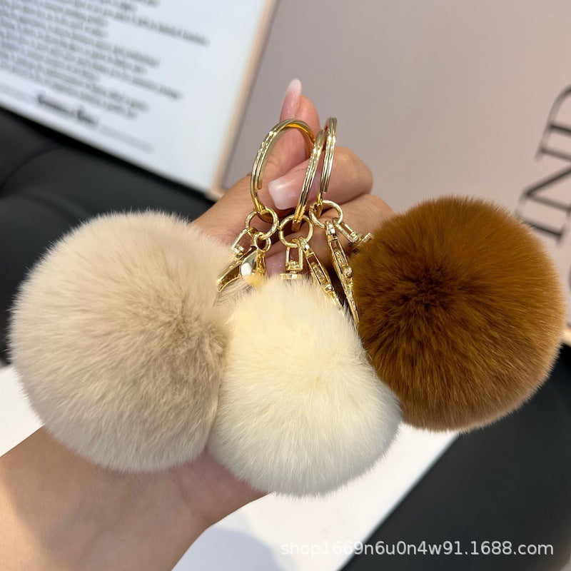 Cute Real Fur Pom Pom Keychain Bag Charm Gift